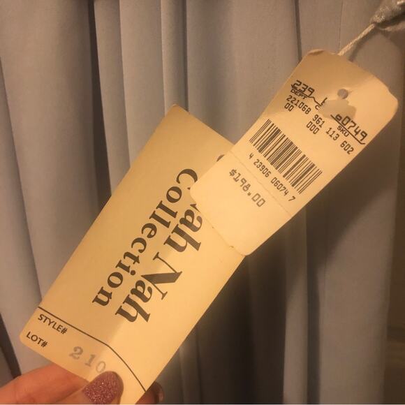 Vintage Light Grey Blue Mother of the Bride Pearl Accent Jacket Dress Sz 12 NWT - Picture 7 of 13